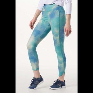 NWT ZUDA Z-MOVE TIE-DYE SIDE STRIPE LEGGINGS TEAL PXXS